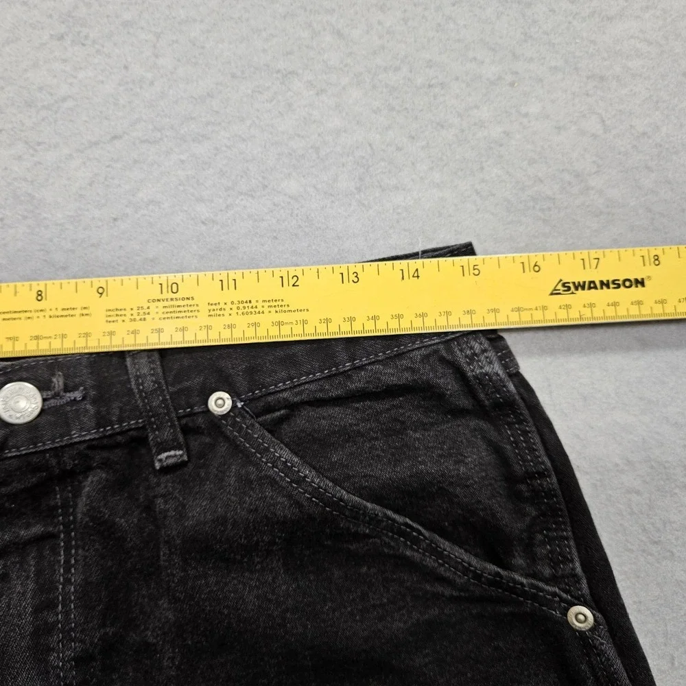 Wrangler Hero Carpenter Jeans Mens 30x32 Black Faded Relaxed Grunge Punk